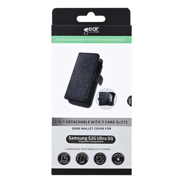 GEAR 2in1 3 card Recycled Magnetic Samsung S26 Ultra Black