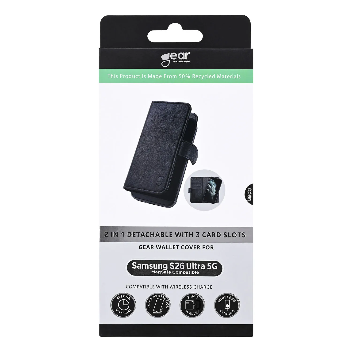 GEAR 2in1 3 card Recycled Magnetic Samsung S26 Ultra Black