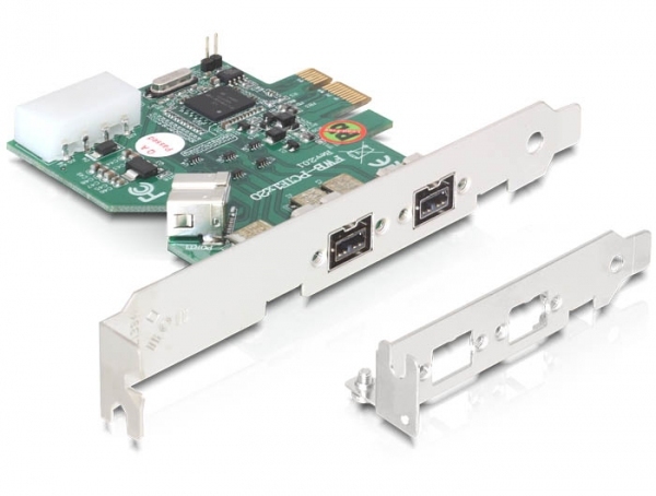 DeLOCK PCI express x1, firewire 800, 1+2x9-pin portar