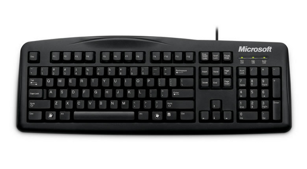MS Wired Keyboard 200 for Business USB Port English International Europe 1 License For Business Black