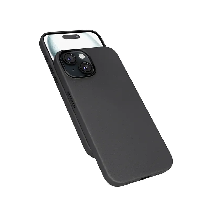 Epico Mag+ Leather Case, iPhone 15 - Case, Black