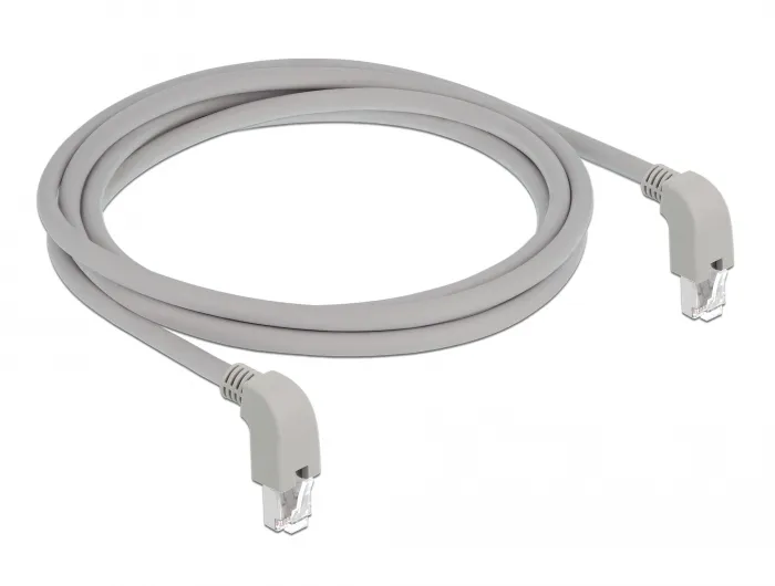 Delock CAT6 S/FTP Downwards Angled - network cable, 2m, grey