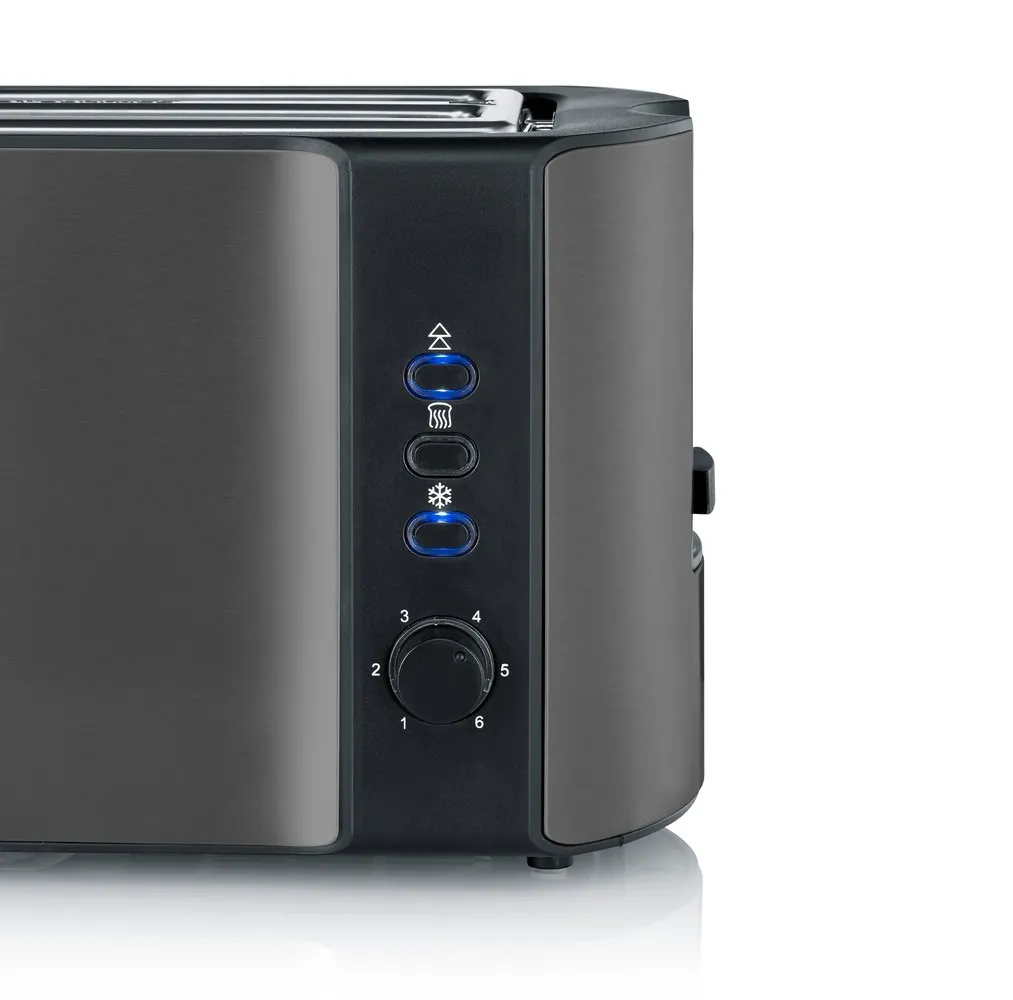 Severin AT9341 toaster, 4 slices, Dark Inox