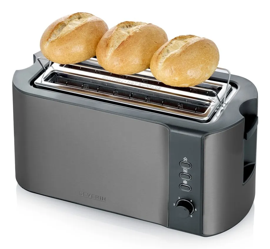 Severin AT9341 toaster, 4 slices, Dark Inox