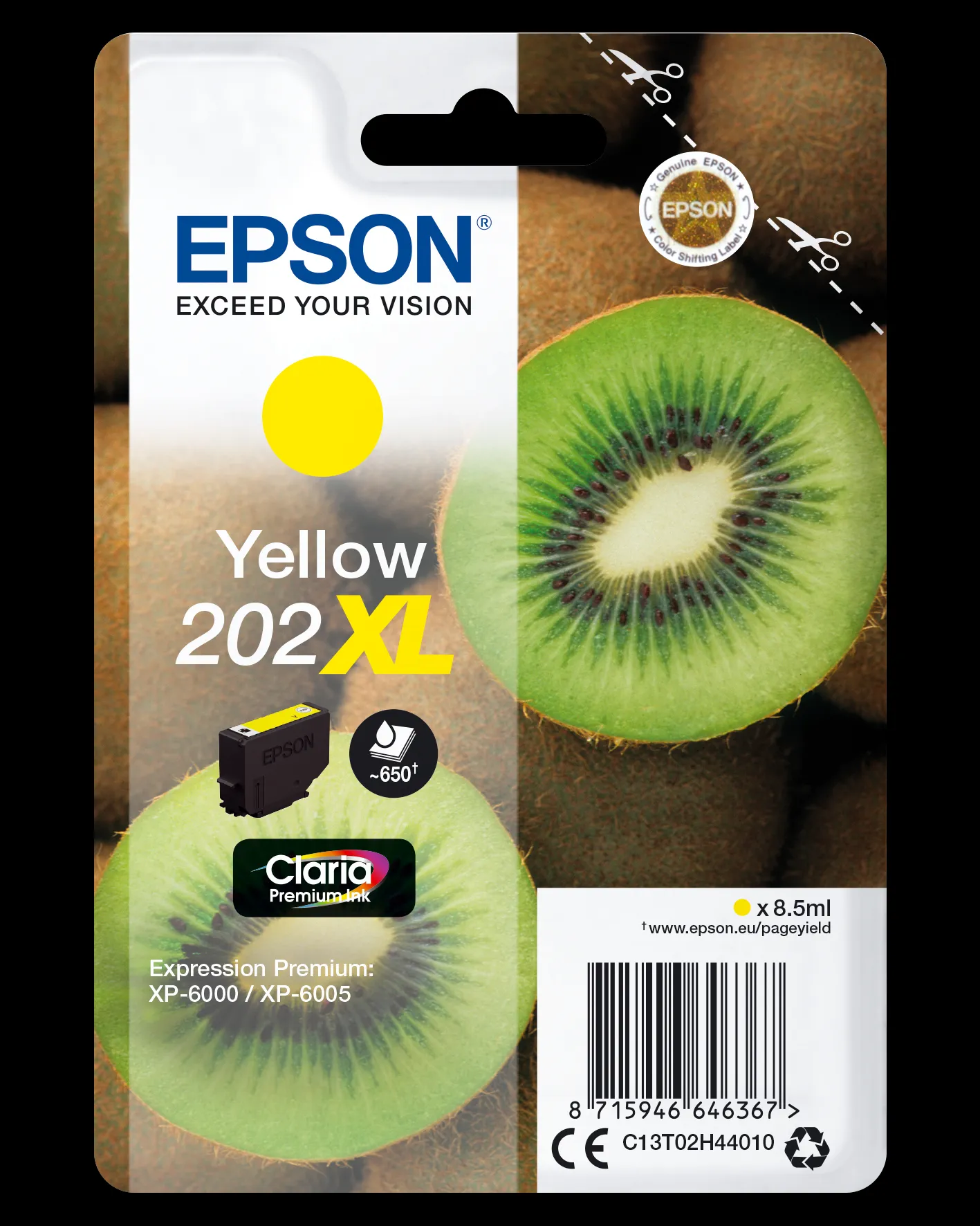 Epson 202XL-mustekasetti, 8.5 ml, keltainen