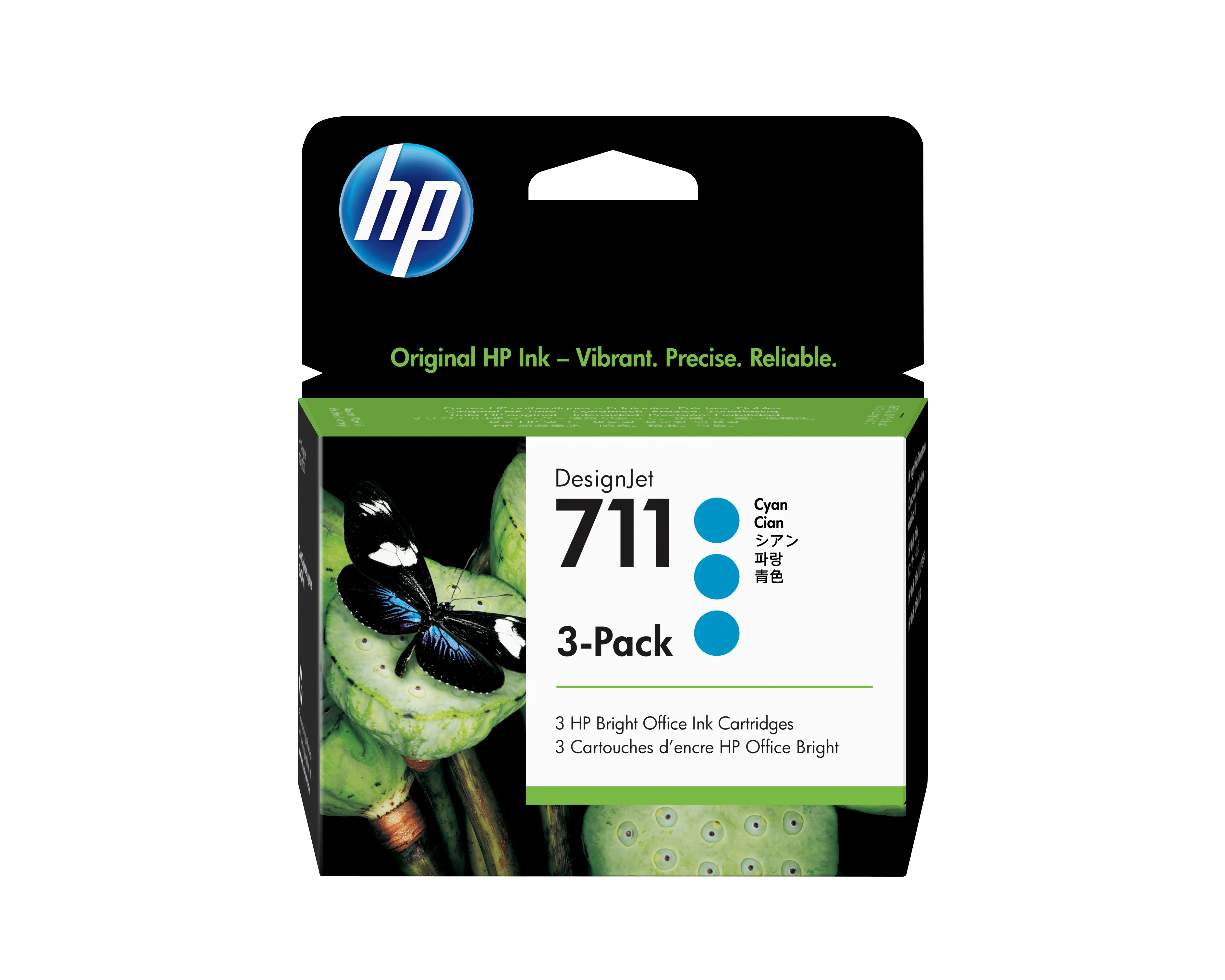 HP 711 bl&auml;ckpatron, 29 ml, cyan, 3 st
