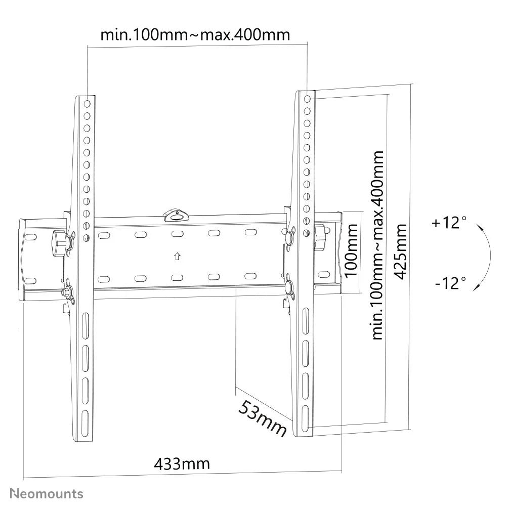 NEWSTAR Flat Screen Wall Mount tiltable 32-55inch Black
