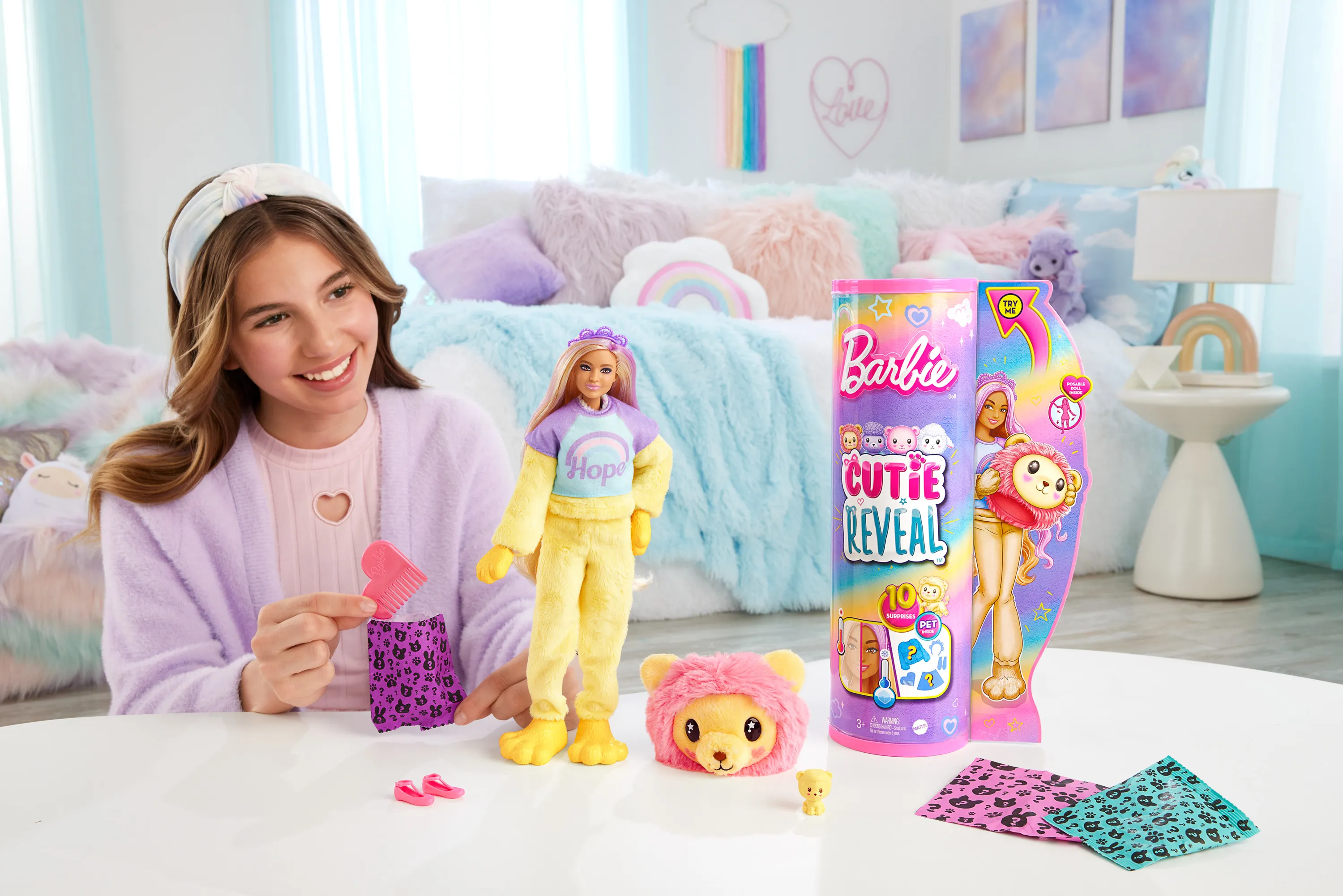 Mattel Barbie Cutie Reveal Cozy Cute Series - Lion Doll