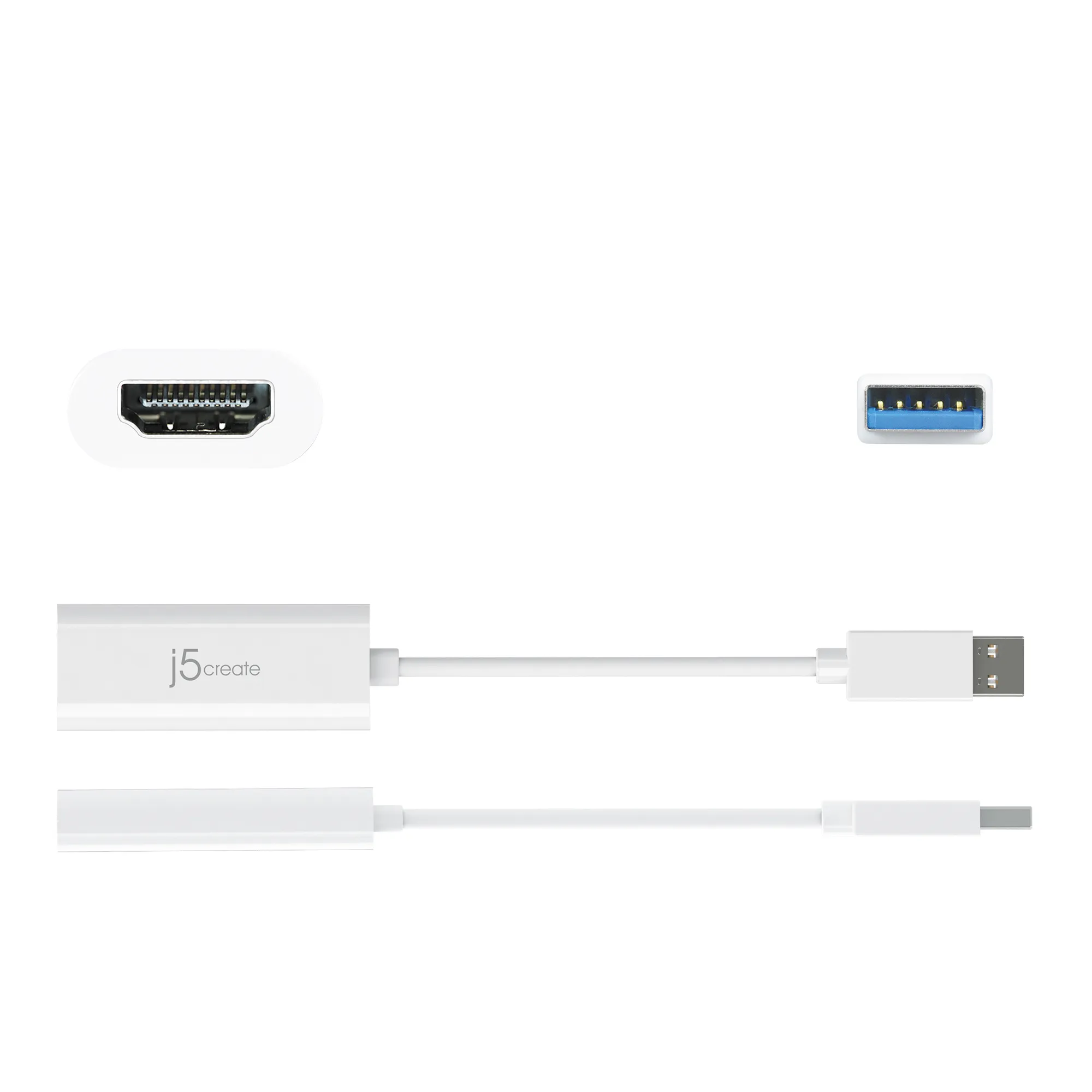 J5 Create USB to HDMI Multi-Monitor Adapter - adapter, White