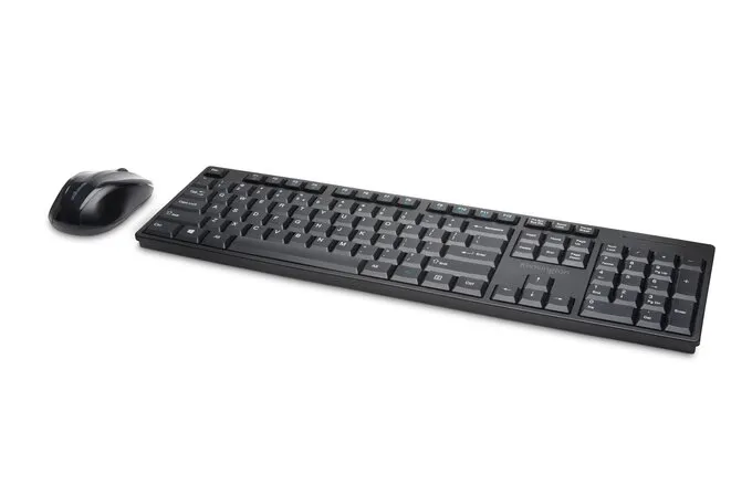 Kensington Pro Fit Low-Profile Desktop Set - N&auml;pp&auml;imist&ouml;- ja hiiri -pakkaus - langaton - 2.4 GHz - espanja - musta