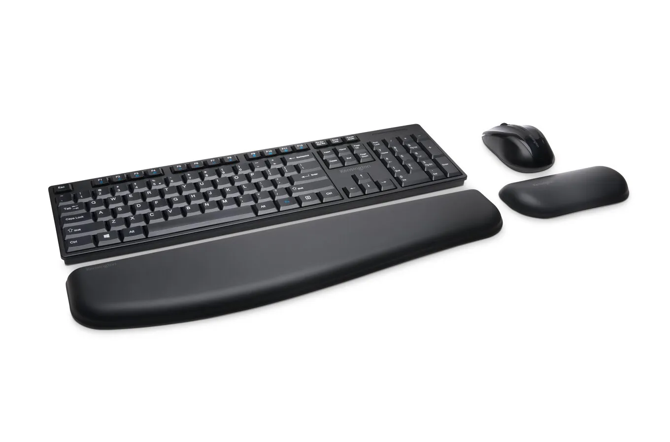 Kensington Pro Fit Low-Profile Desktop Set - N&auml;pp&auml;imist&ouml;- ja hiiri -pakkaus - langaton - 2.4 GHz - espanja - musta