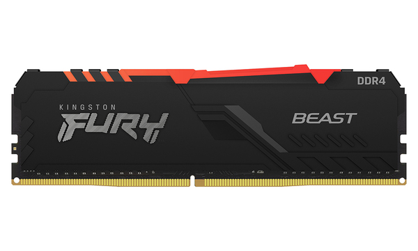 Kingston Fury Beast RGB 8 Gt (1 x 8 Gt) DDR4 3733MHz, CL19 -muisti, Musta