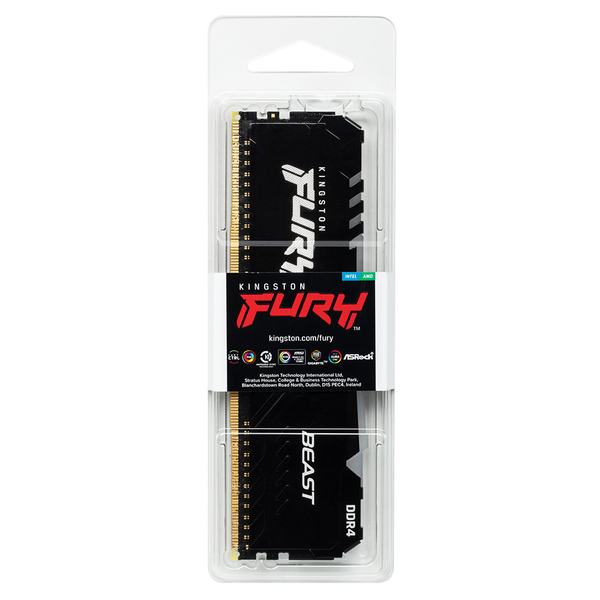 Kingston Fury Beast RGB 8 Gt (1 x 8 Gt) DDR4 3733MHz, CL19 -muisti, Musta