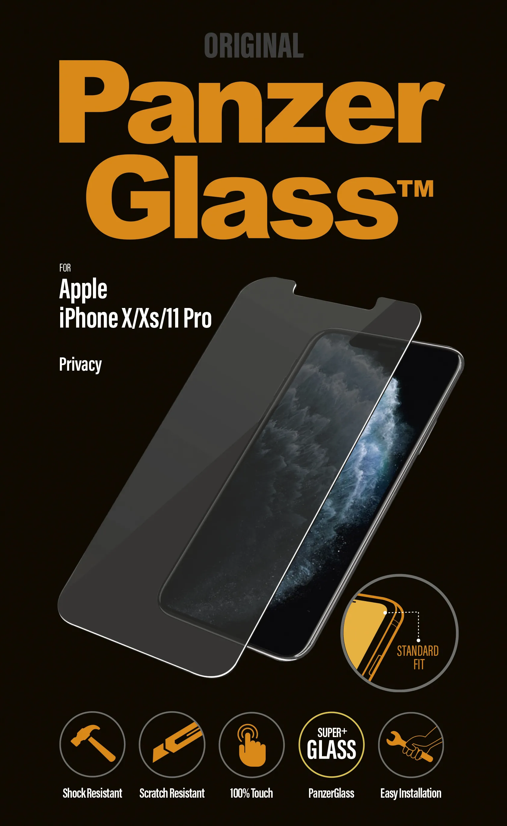 PanzerGlass Privacy Glass, iPhone X/XS - Screen Glass