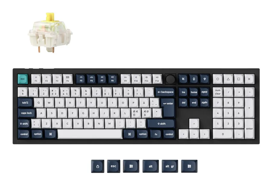 Keychron Q6 MAX Wireless Mechanical Keyboard, Gateron Jupiter Banana, Carbon Black