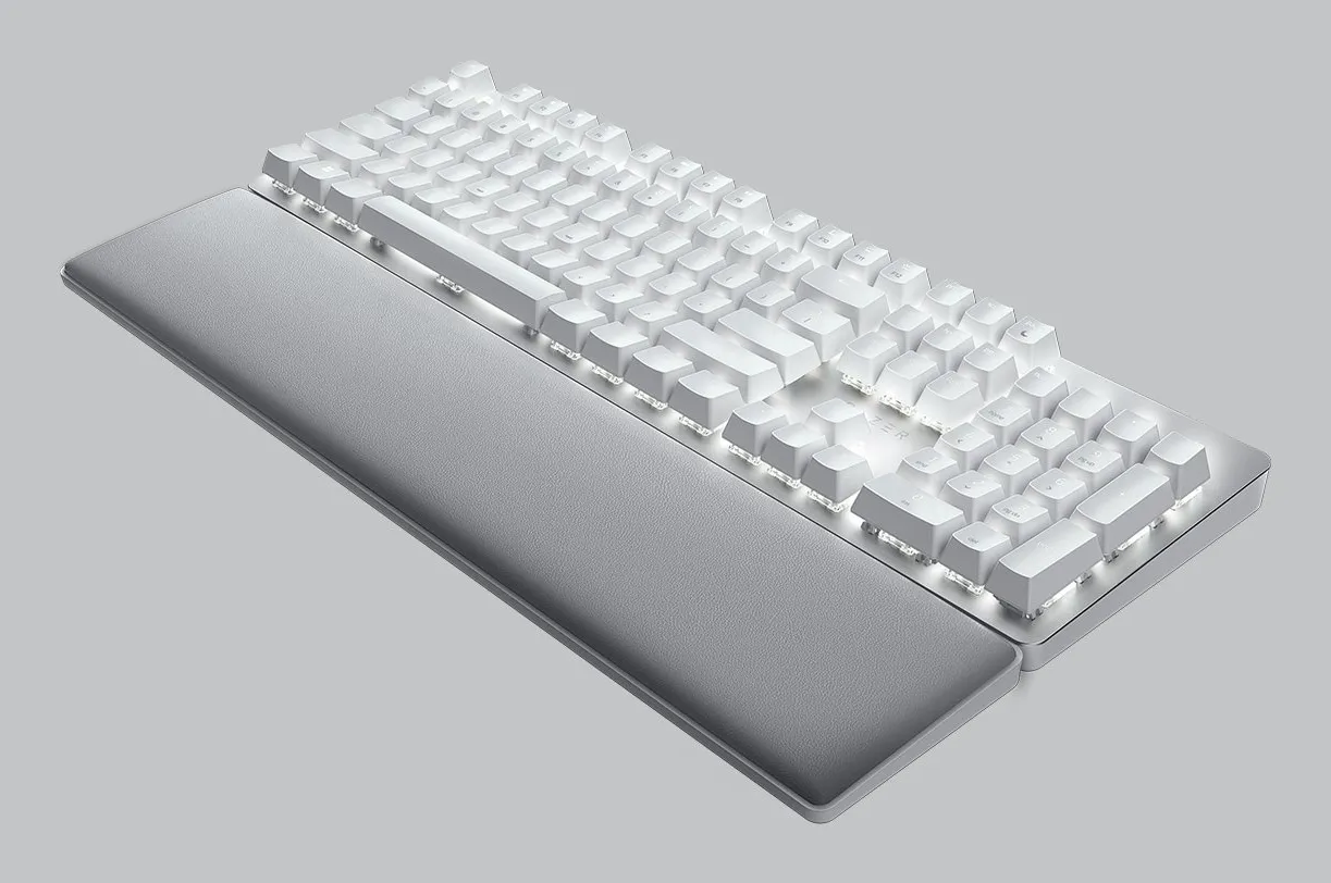 Razer Pro Type Ultra tr&aring;dl&ouml;st mekaniskt ergonomiskt tangentbord, Razer Yellow, vit