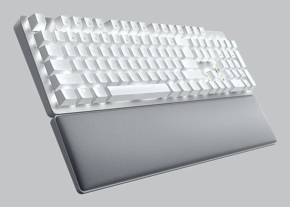 Razer Pro Type Ultra Wireless Mechanical Ergonomic Keyboard, Razer Yellow, White