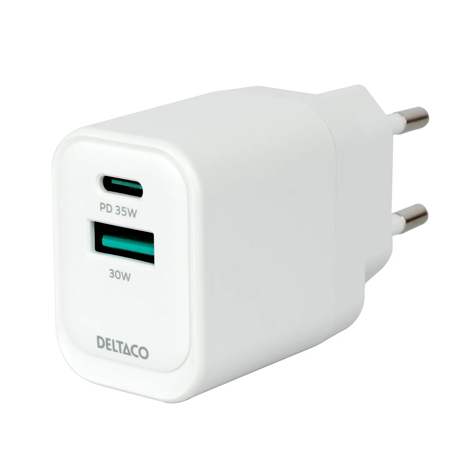 DELTACO USBC-AC159 - Wall charger, white
