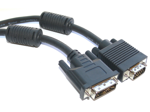 Monitorkabel DVI p&aring; VGA 2m