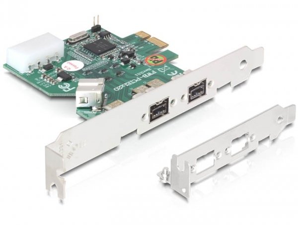 DeLOCK PCI express x1, firewire 800, 1+2x9-pin portar
