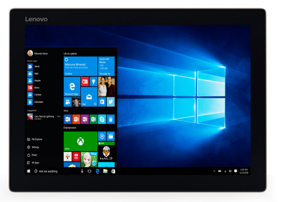 Lenovo 12" IdeaPad Miix 720, 256 Gt SSD, 2-in-1 kannettava