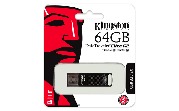 Kingston 64GB DataTraveler Elite G2 USB 3.0 - memory stick, Black