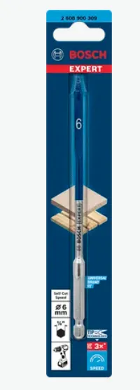 Bosch Expert flat milling drill SelfCut Speed, O 6mm (length 152mm)