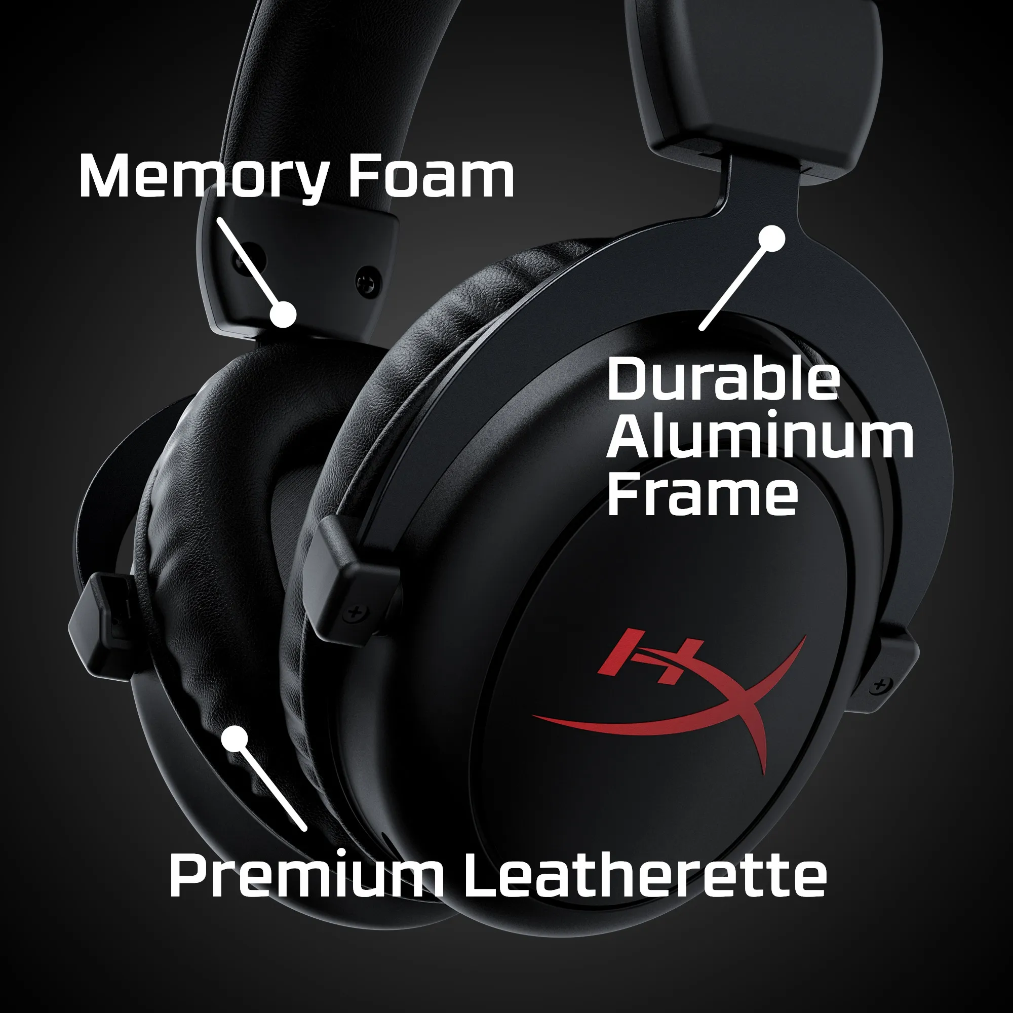 HyperX Cloud Core -langaton pelikuulokeet mikrofonilla, musta