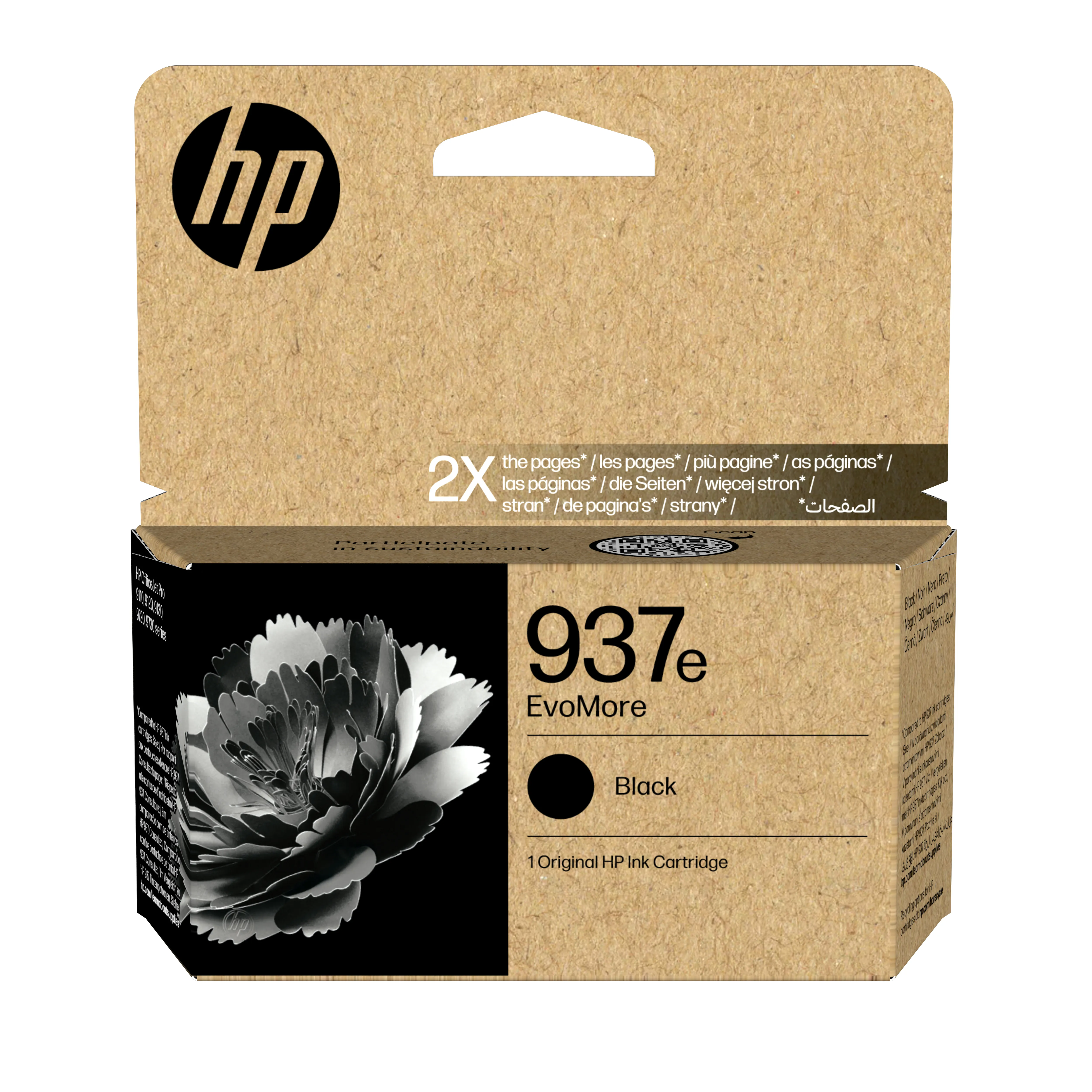 HP 937e EvoMore XL -mustekasetti, musta