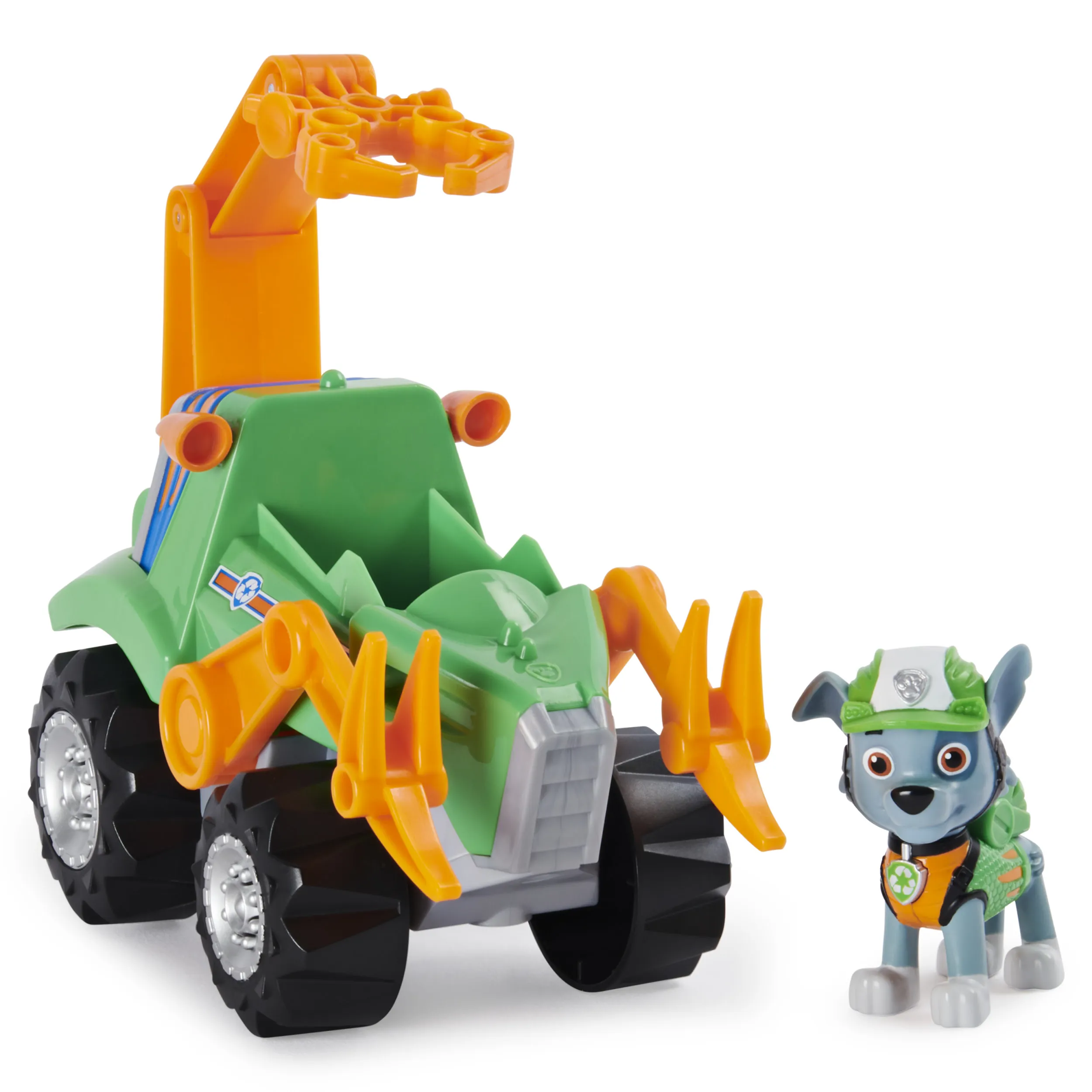 Spin Master Paw Patrol Dino Rescue Rocky's Base Vehicle, Toy Vehicle (Green/Orange, Includes Surprise Dino Figure)