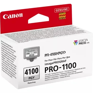 Canon PFI-4100PGY-mustekasetti, 80 ml, valokuvaharmaa