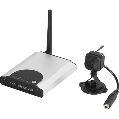 Langaton mini CMOS-kamera, mikrofoni, vastaanotin, 4 kanavaa, 2,4GHz