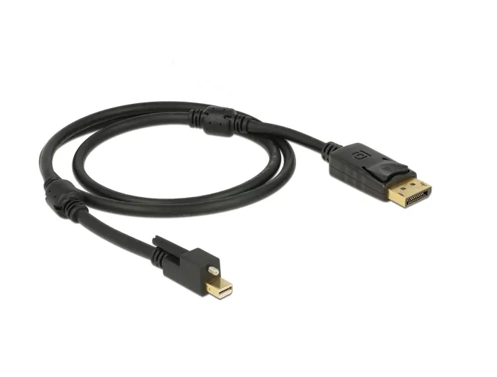 De-Lock mini DisplayPort &ndash; DisplayPort 1.2 - cable, 1 m, Black