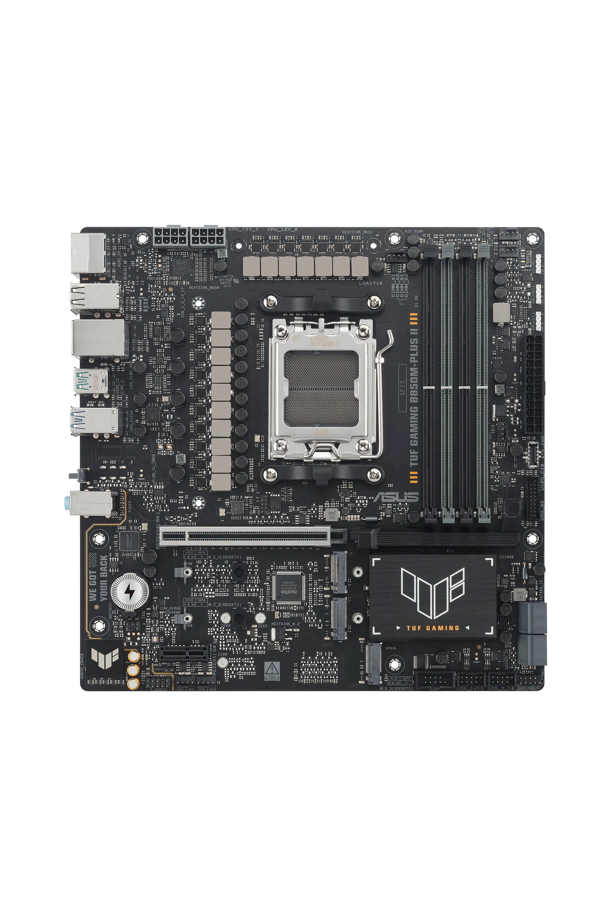 Asus TUF GAMING B850M-PLUS II AM5 mATX moderkort Asus TUF GAMING B850M-PLUS II AM5 mATX moderkort