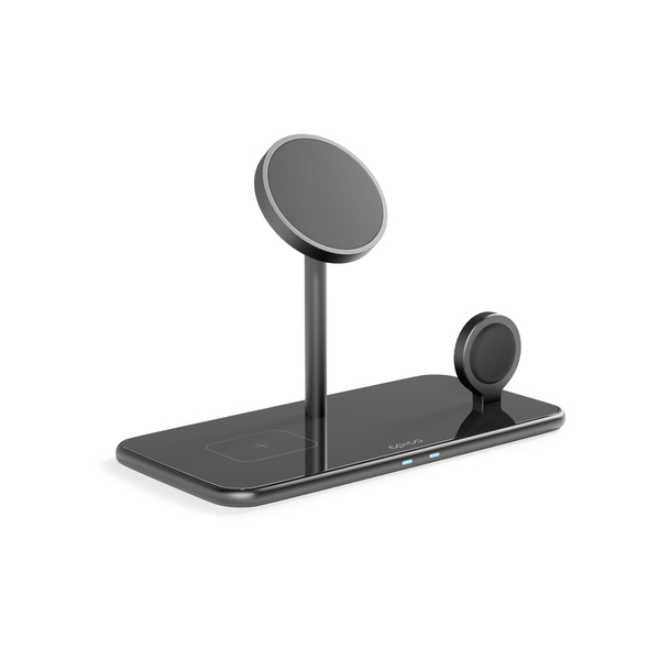 Epico Mag+ Glass Charging Stand MagSafe compatible with UK plug - black