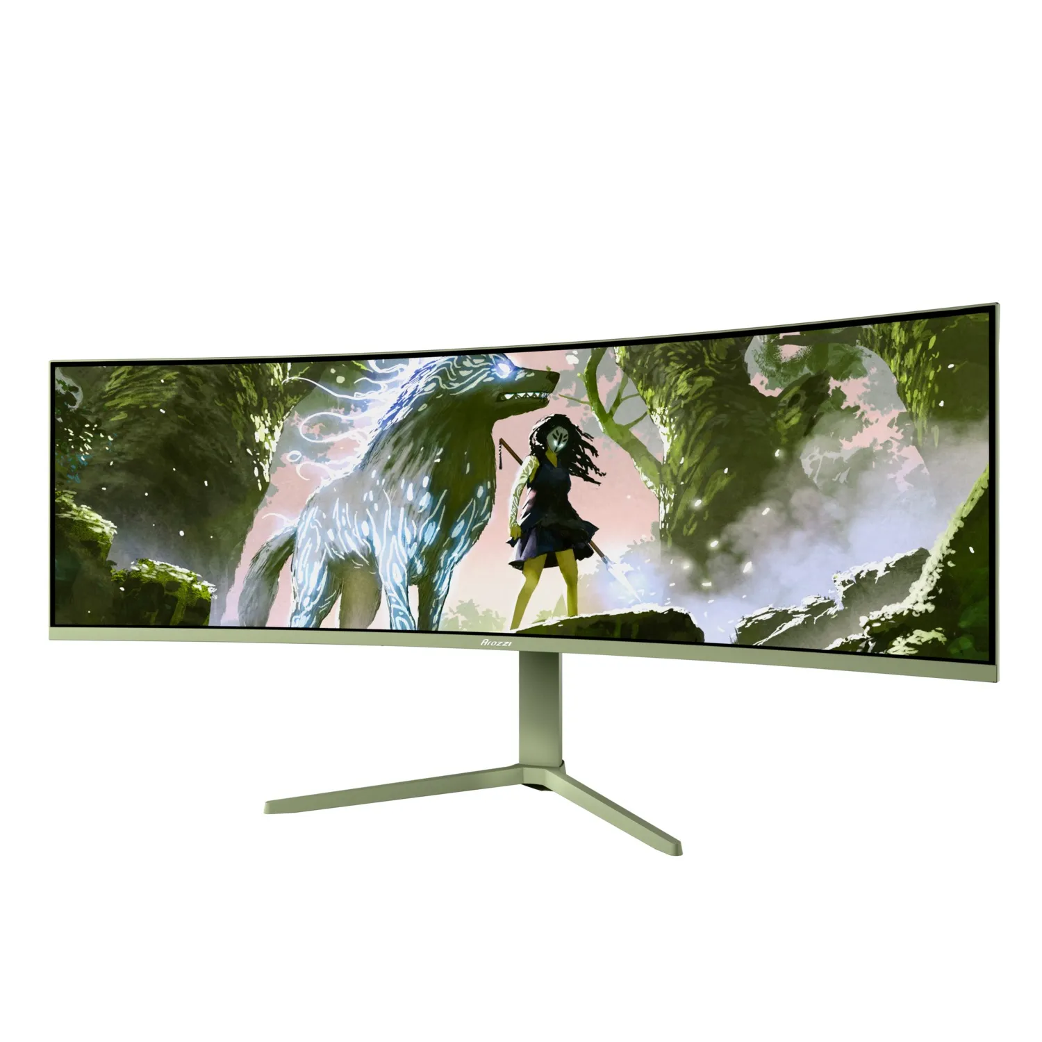 Arozzi 49&quot; Nova. UWQHD, 165Hz, 1ms, VA - curved spelsk&auml;rm, Skogsgr&ouml;n