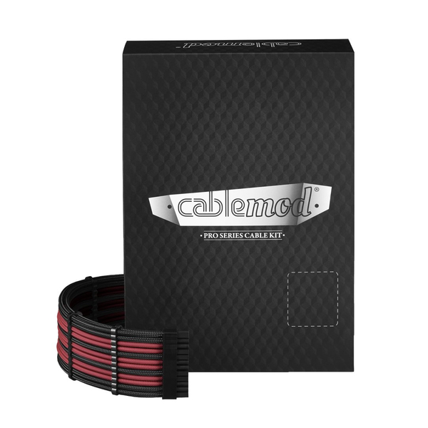 CableMod C-Series PRO ModMesh Cable Kit for RMi/RMx/RM (Black Label) - black/blood red