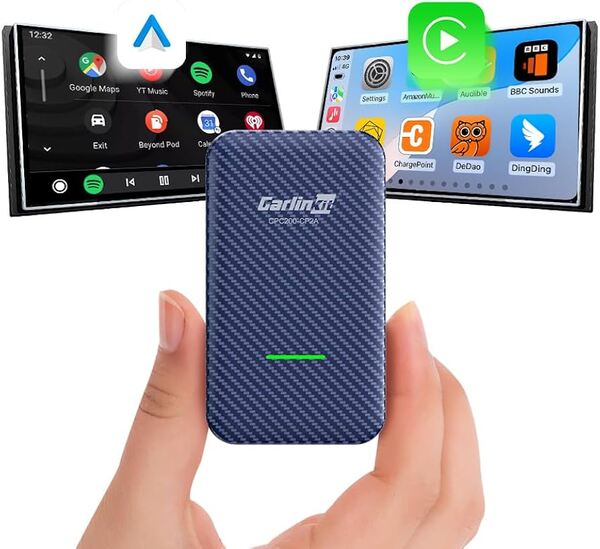 CARLINKIT CPC200-CP2A Wireless Apple CarPlay and Android Auto Adapter, Blue