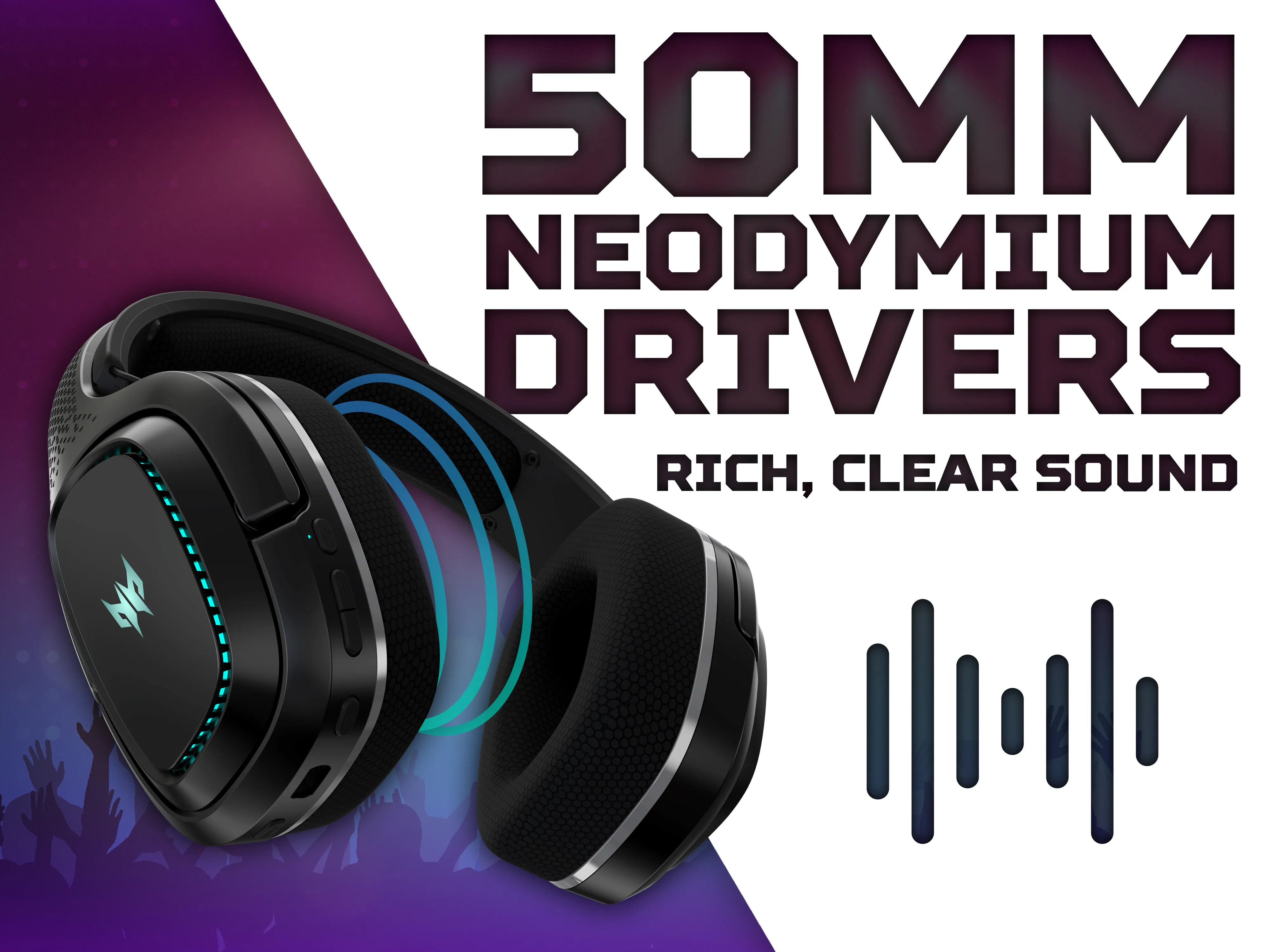 Acer Predator Galea 550 Wireless Gaming Headset, Black