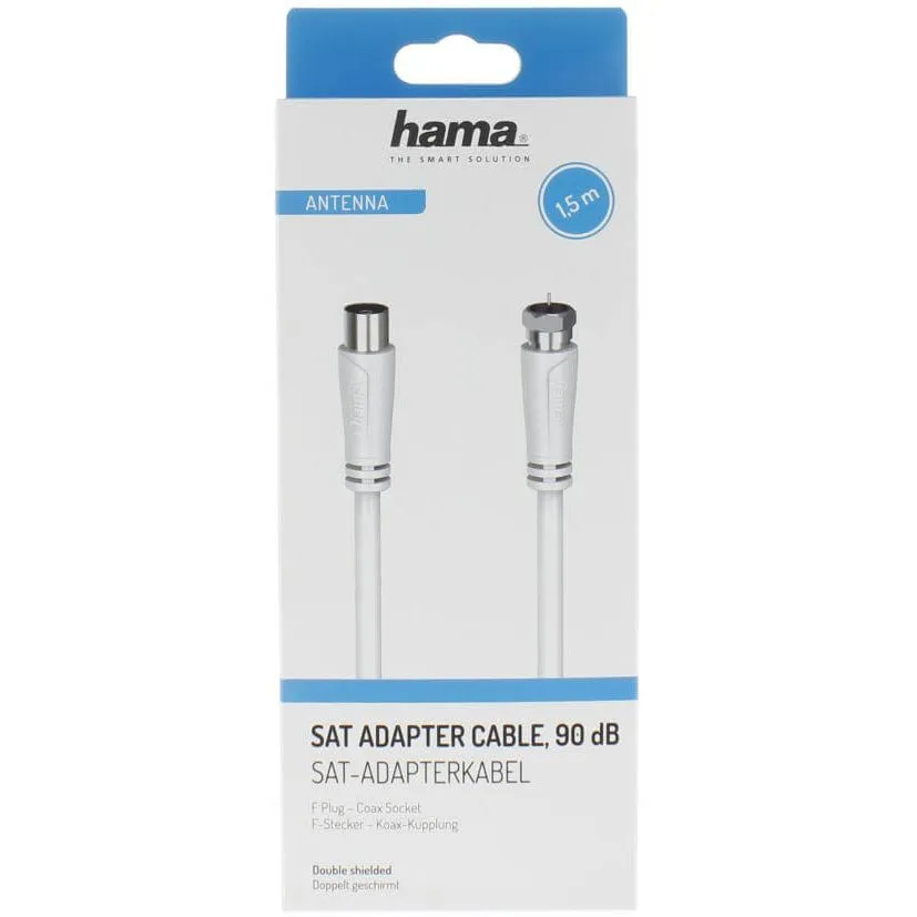 HAMA Kabel Antenn SAT 90dB 1.5m, vit