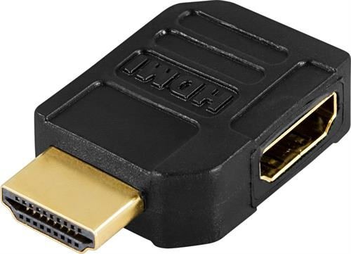HDMI-adapteri, 19-pin n-u, kulma, kullatut liitokset