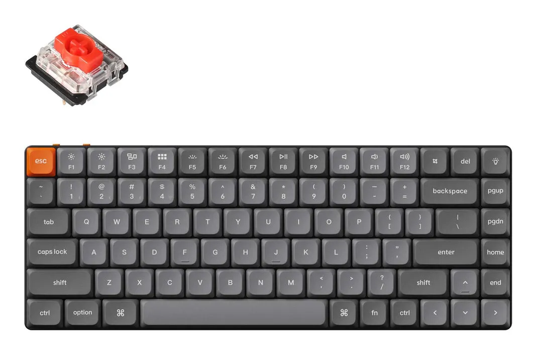 Keychron K3 Max 75% -langaton mekaaninen pelin&auml;pp&auml;imist&ouml;, Gateron Low-Profile Red, musta