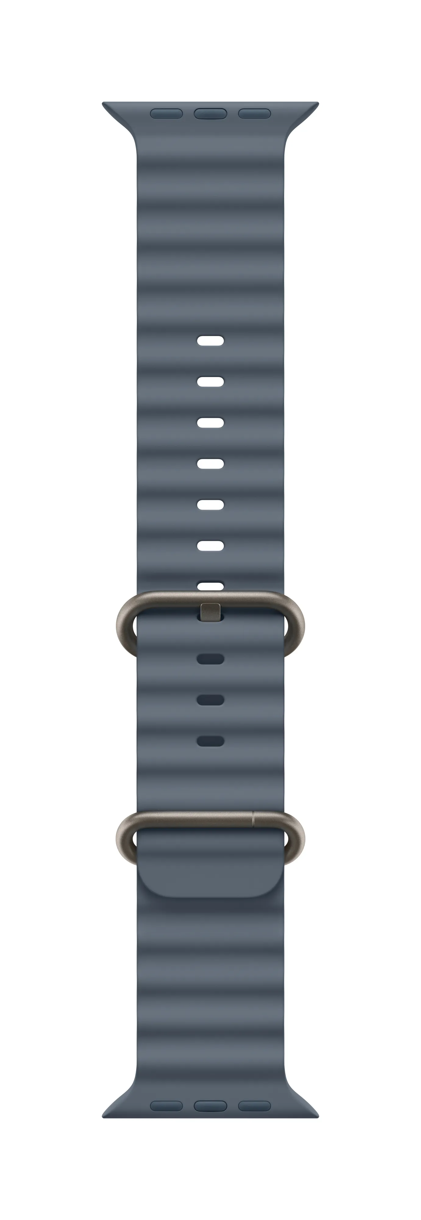 Apple Watch 49 mm havsband, anchor blue, Natural Titanium Finish