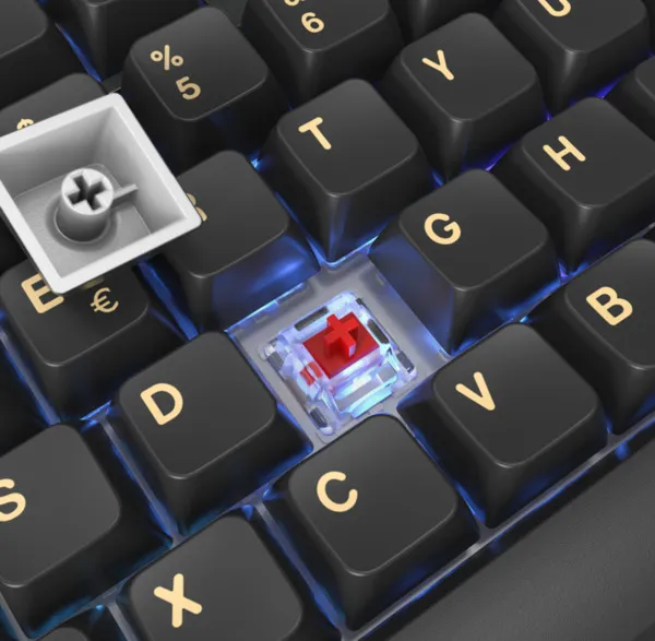 Montech MKey Fullsize Darkness Gateron G Pro 2.0 Red -pelinäppäimistö, sininen/valkoinen