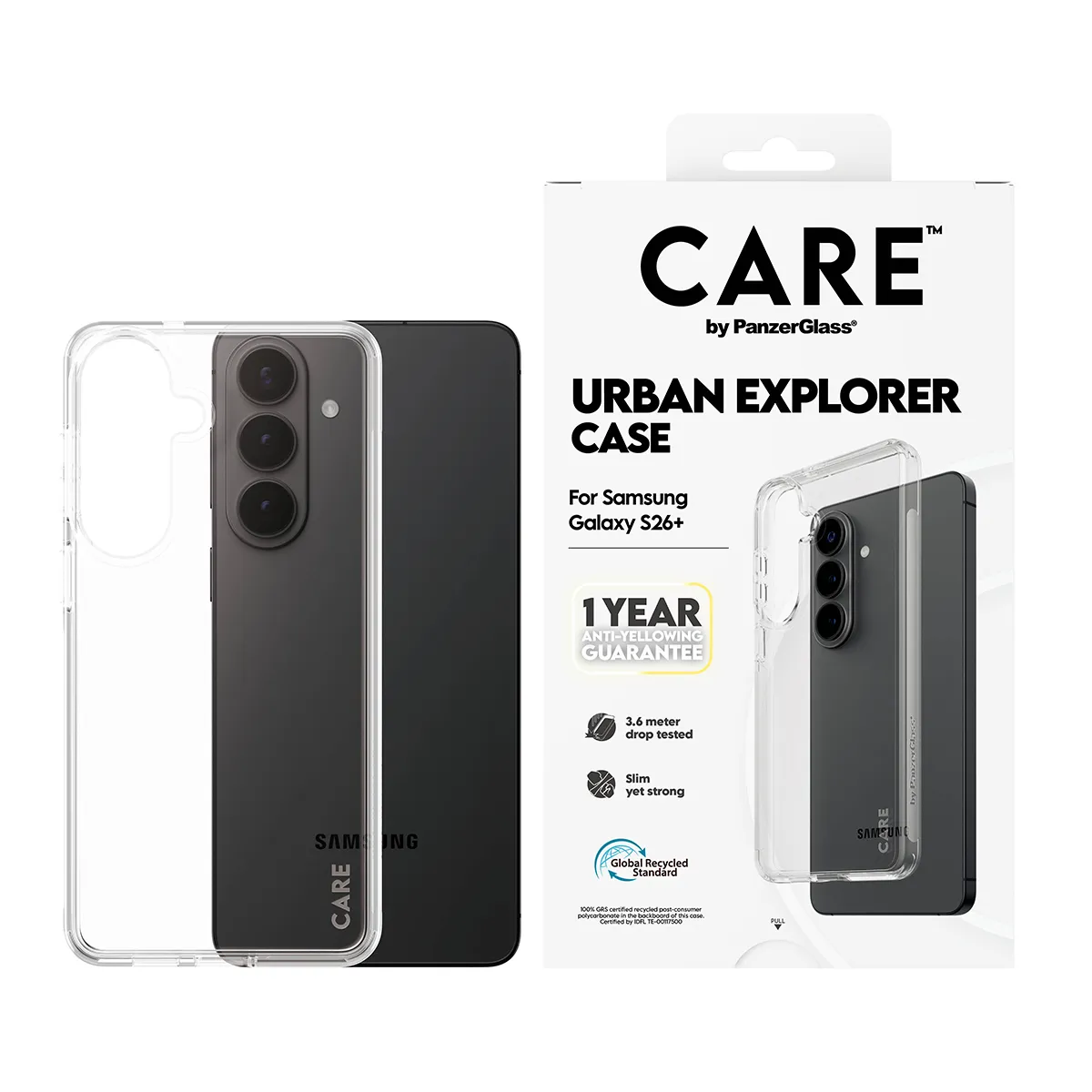 PanzerGlass CARE Urban Case for Galaxy S26 Plus, Clear