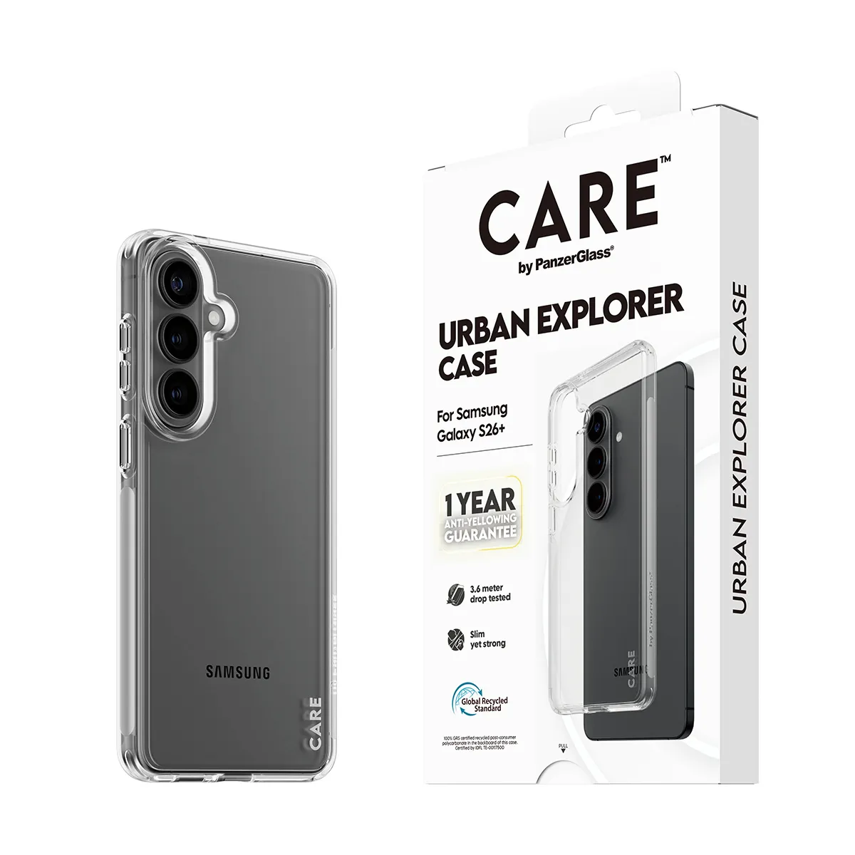 PanzerGlass CARE Urban Case for Galaxy S26 Plus, Clear