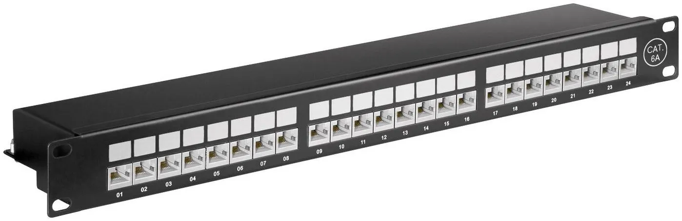 CAT6a 19" Patch Panel, 24 port