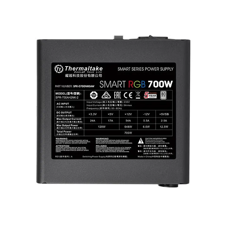 Thermaltake Smart RGB 700W - PSU, 80 Plus White