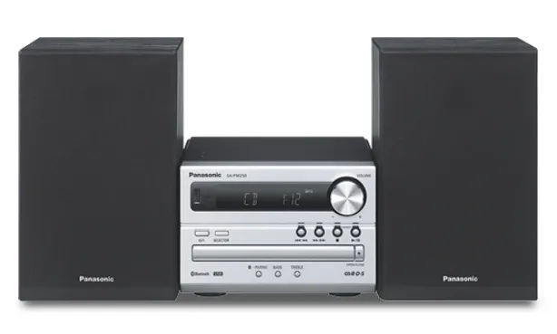 (Fyndhörnan) Panasonic SC-PM250EC-S hopea MIKROHIFISARJA 20w, CD-/MP3-Player, RDS Radio, USB, Bluetooth