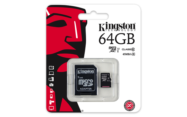 Kingston 64 GB, UHS-I Class 10 MicroSDXC-kort